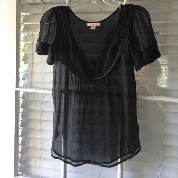 Black sheer Lux top S - Picture 1 of 5